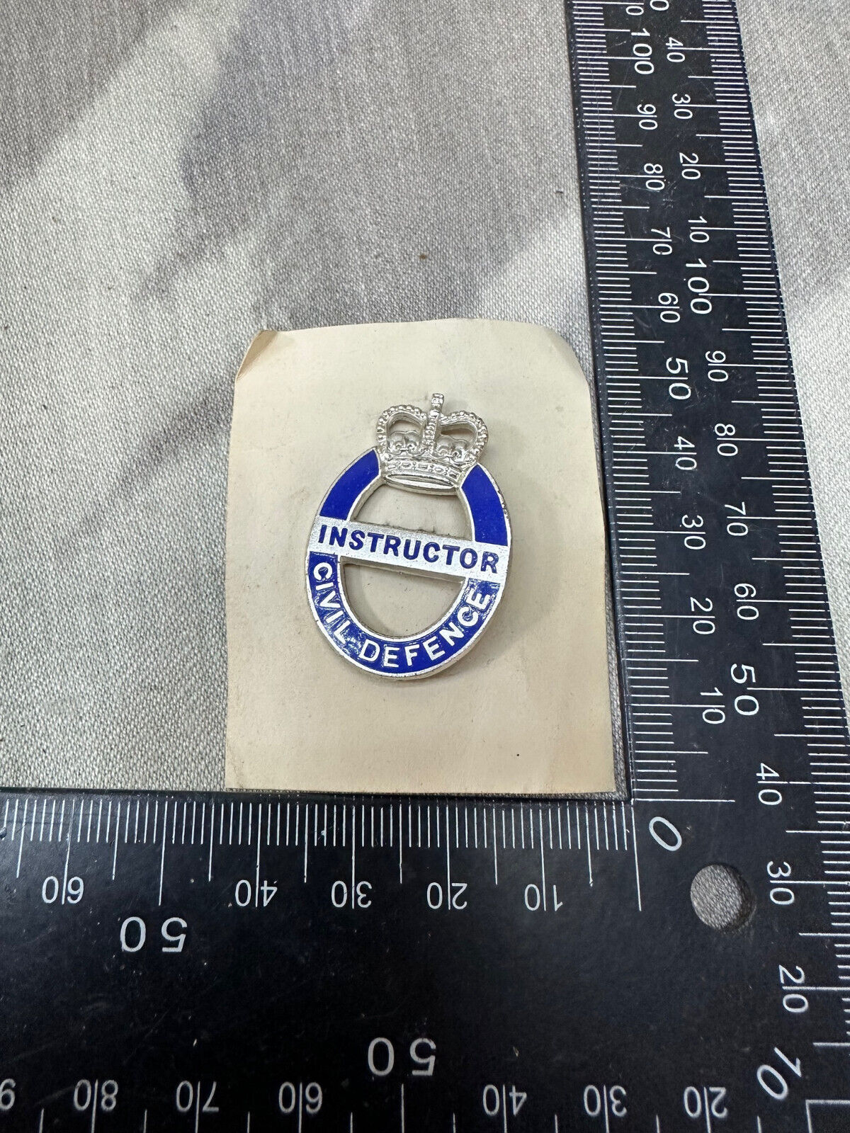 Original British Civil Defence Instructor Button Hole / Lapel Badge - Unissued - The Militaria Shop