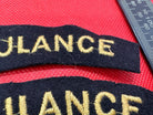 Original WW2 British Home Front Civil Defence Ambulance Shoulder Title Pair - The Militaria Shop