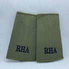 RHA Royal Horse OD Green Rank Slides / Epaulette Pair Genuine British Army - NEW - The Militaria Shop