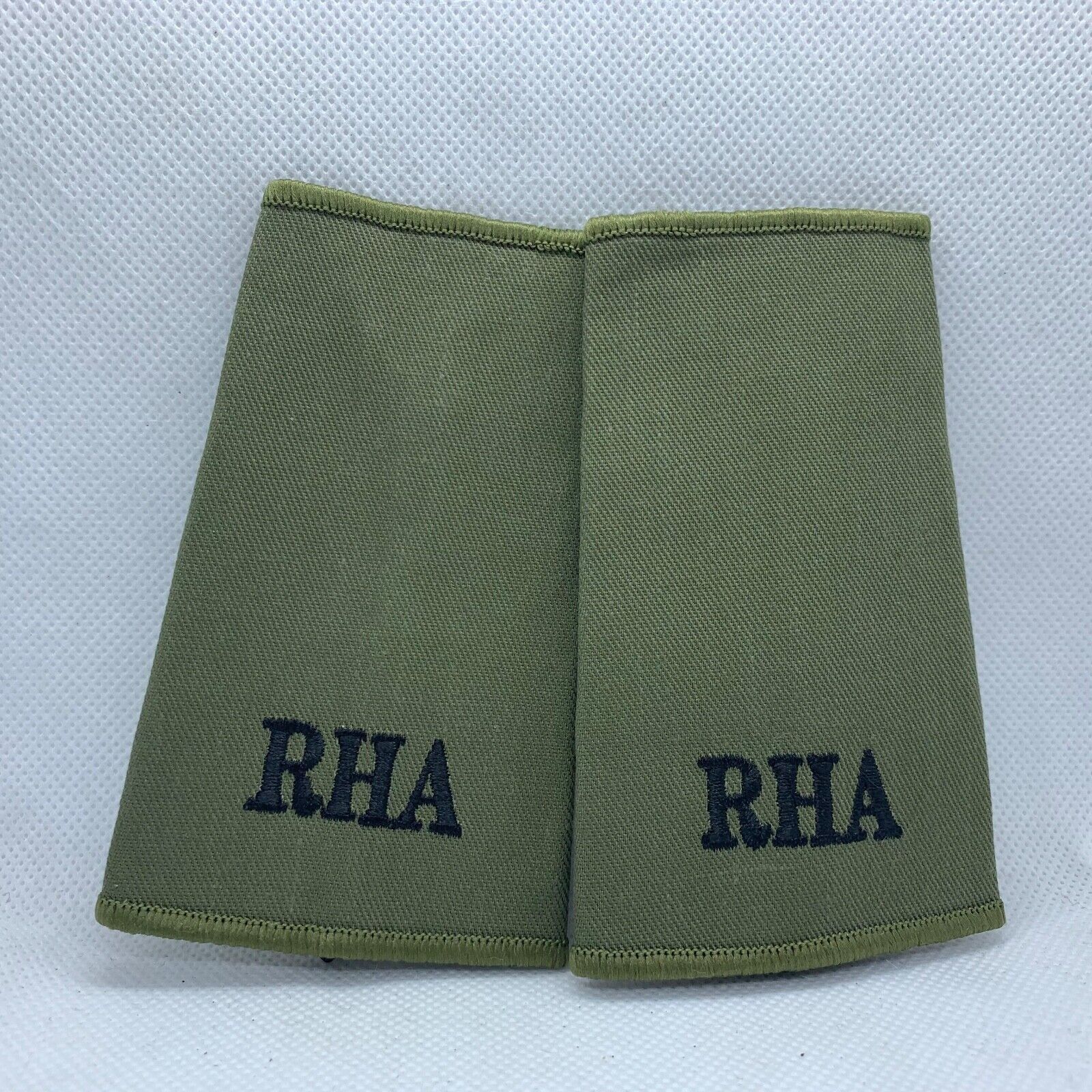 RHA Royal Horse OD Green Rank Slides / Epaulette Pair Genuine British Army - NEW - The Militaria Shop