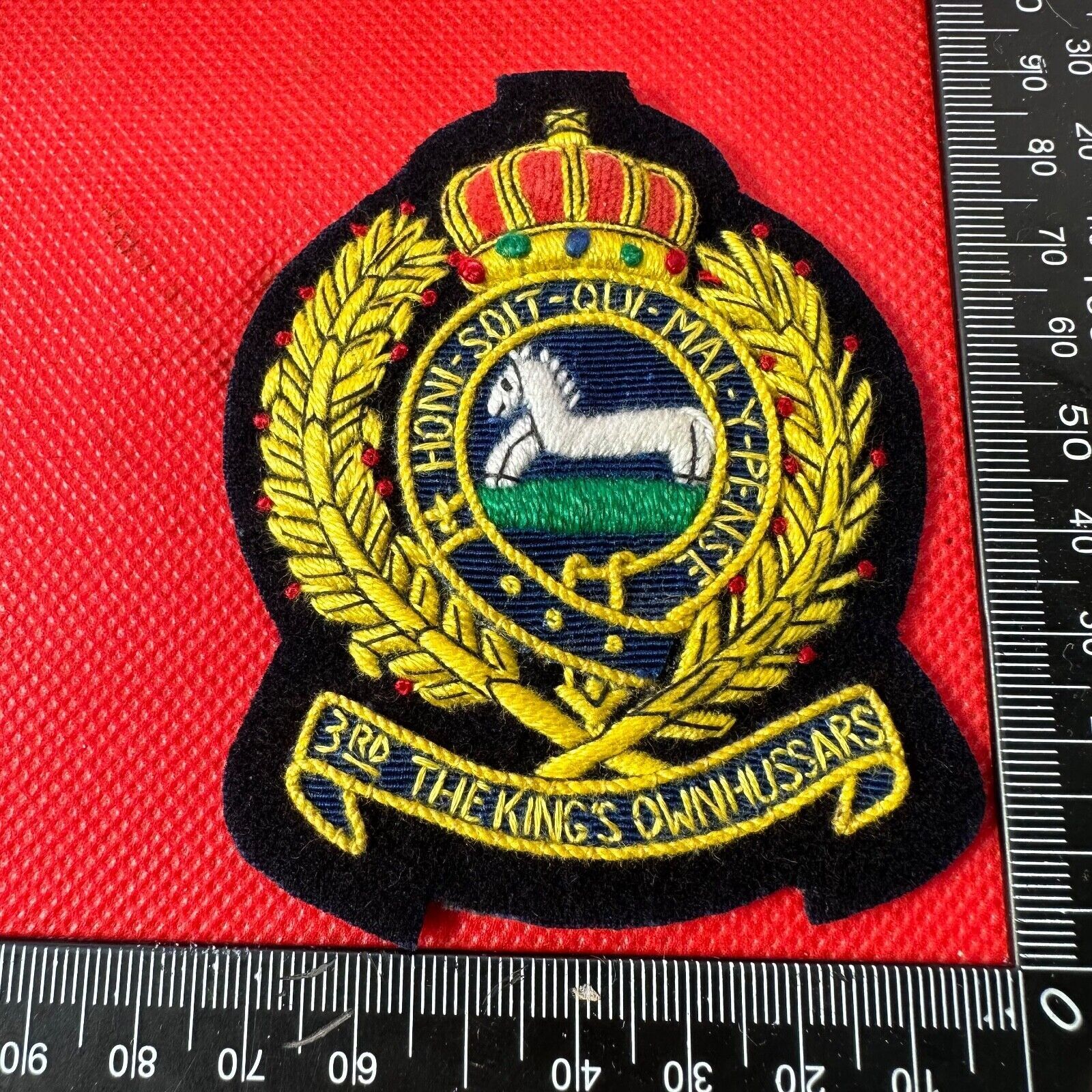 British Army 3rd The King's Own Hussars Regiment Embroidered Blazer Badge - The Militaria Shop