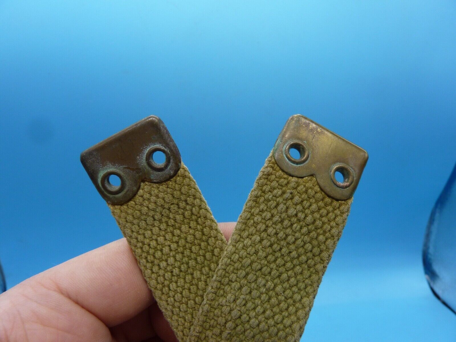 Original WW2 British Army 37 Pattern Canvass Shoulder Strap / Cross Strap - The Militaria Shop