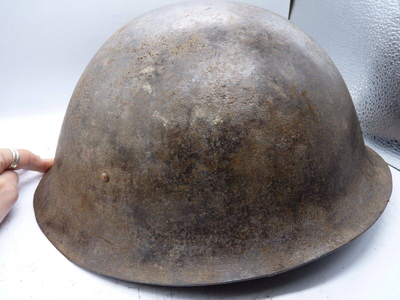 Original WW2 British / Canadian Army Mk3 High Rivet Turtle Army Combat Helmet - The Militaria Shop