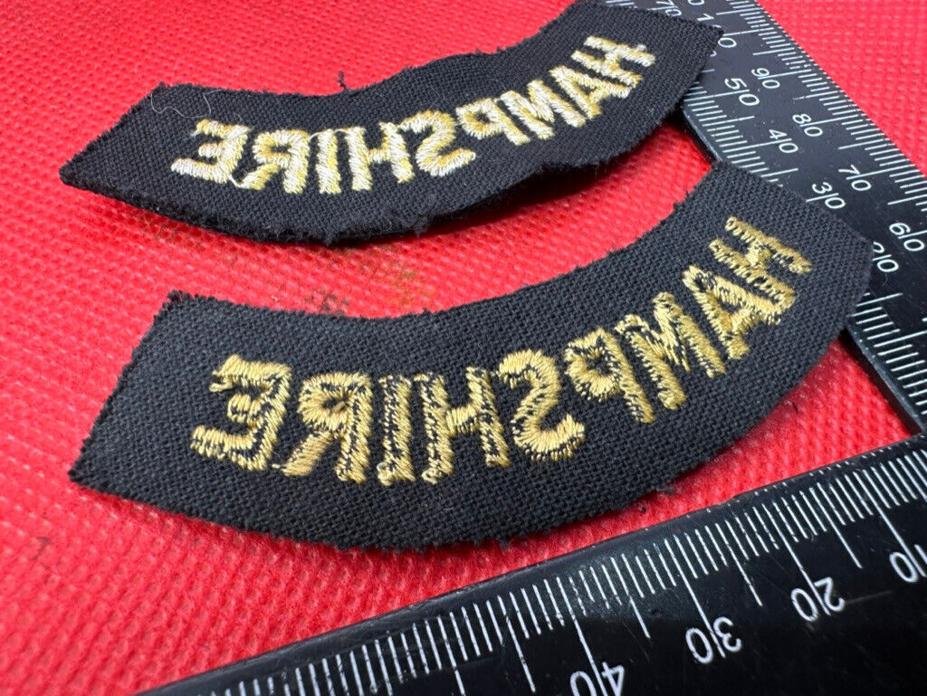 Original WW2 British Home Front Civil Defence Hampshire Shoulder Titles - The Militaria Shop