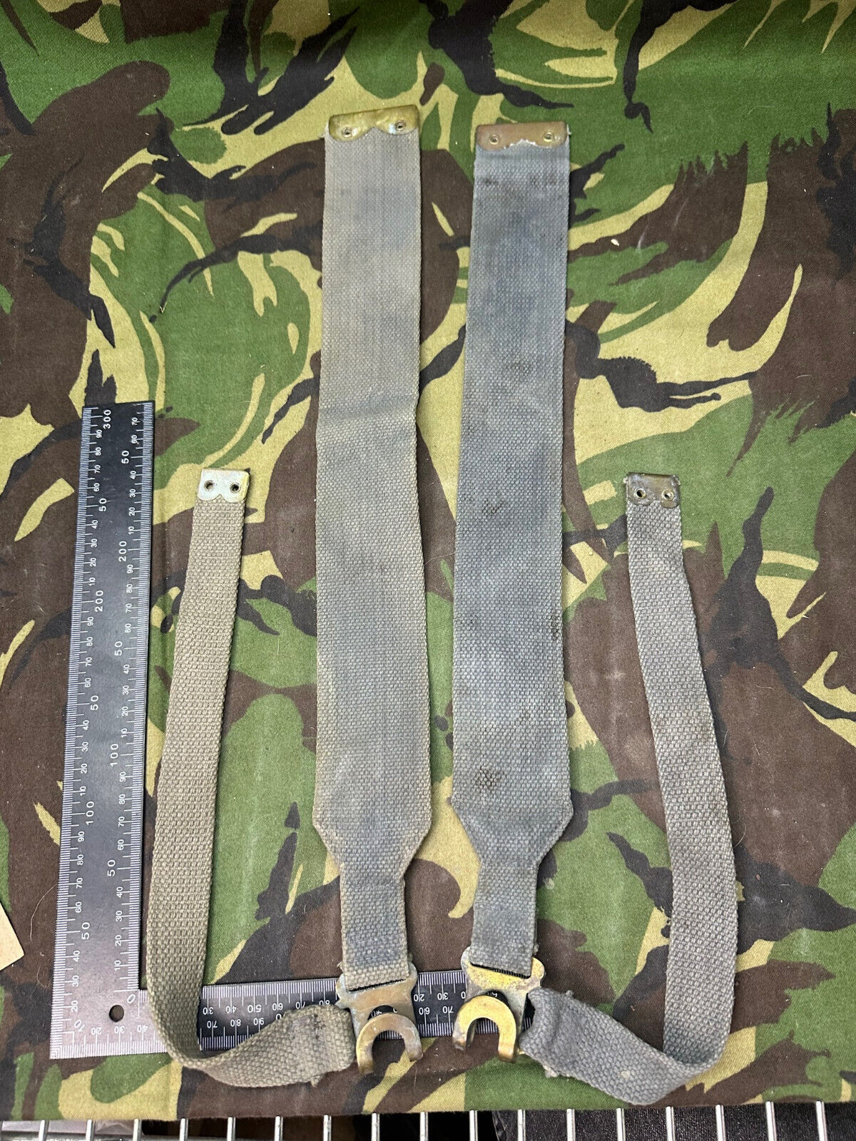 Original British Royal Air Force RAF Blue L Strap Pair - WW2 37 Pattern - The Militaria Shop