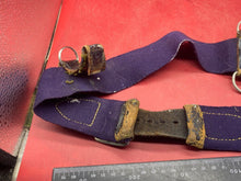 Load image into Gallery viewer, WW2 British Army Hussars Blue Canvas and Leather Belt with Fittings - The Militaria Shop
