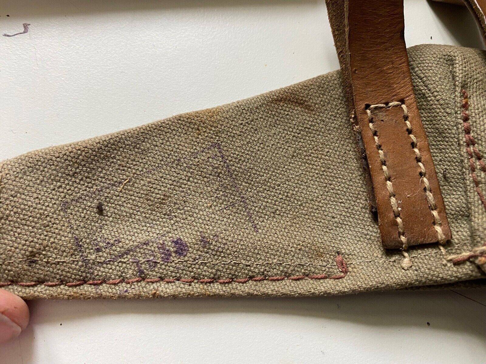 A canvas 1915 pattern Bulgarian Army issue pick-axe head cover. Good condition. - The Militaria Shop
