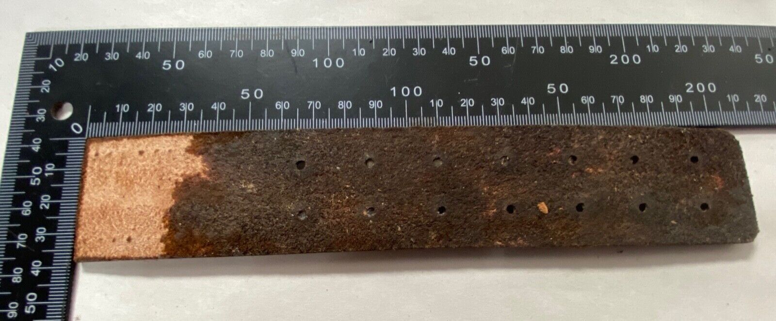 WW2 German Army belt leather fastening strip. Brown leather reproduction. - The Militaria Shop