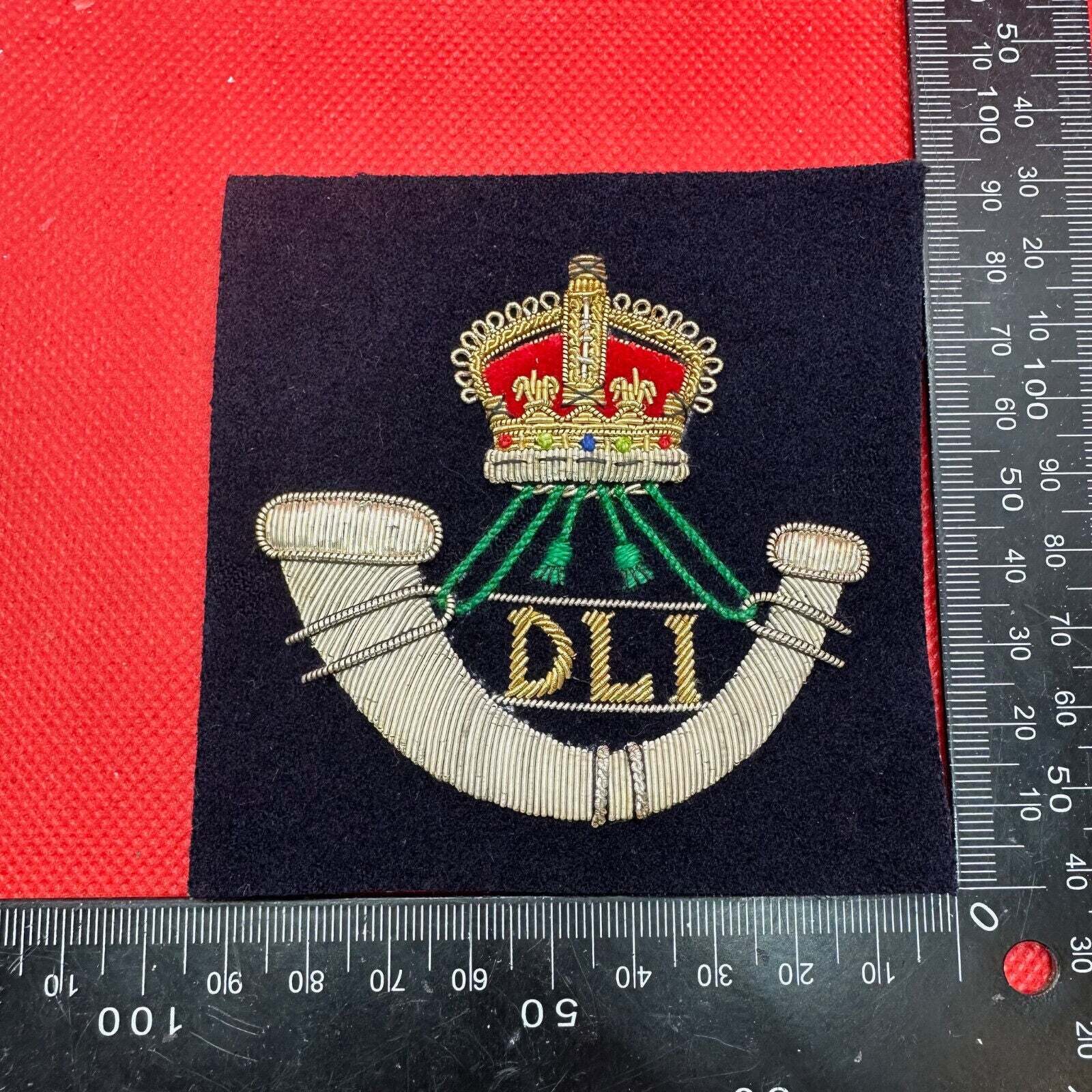 British Army Bullion Embroidered Blazer Badge -Durham Light Infantry Kings Crown - The Militaria Shop
