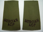 Mercian ACF OD Green Rank Slides / Epaulette Pair Genuine British Army - NEW - The Militaria Shop