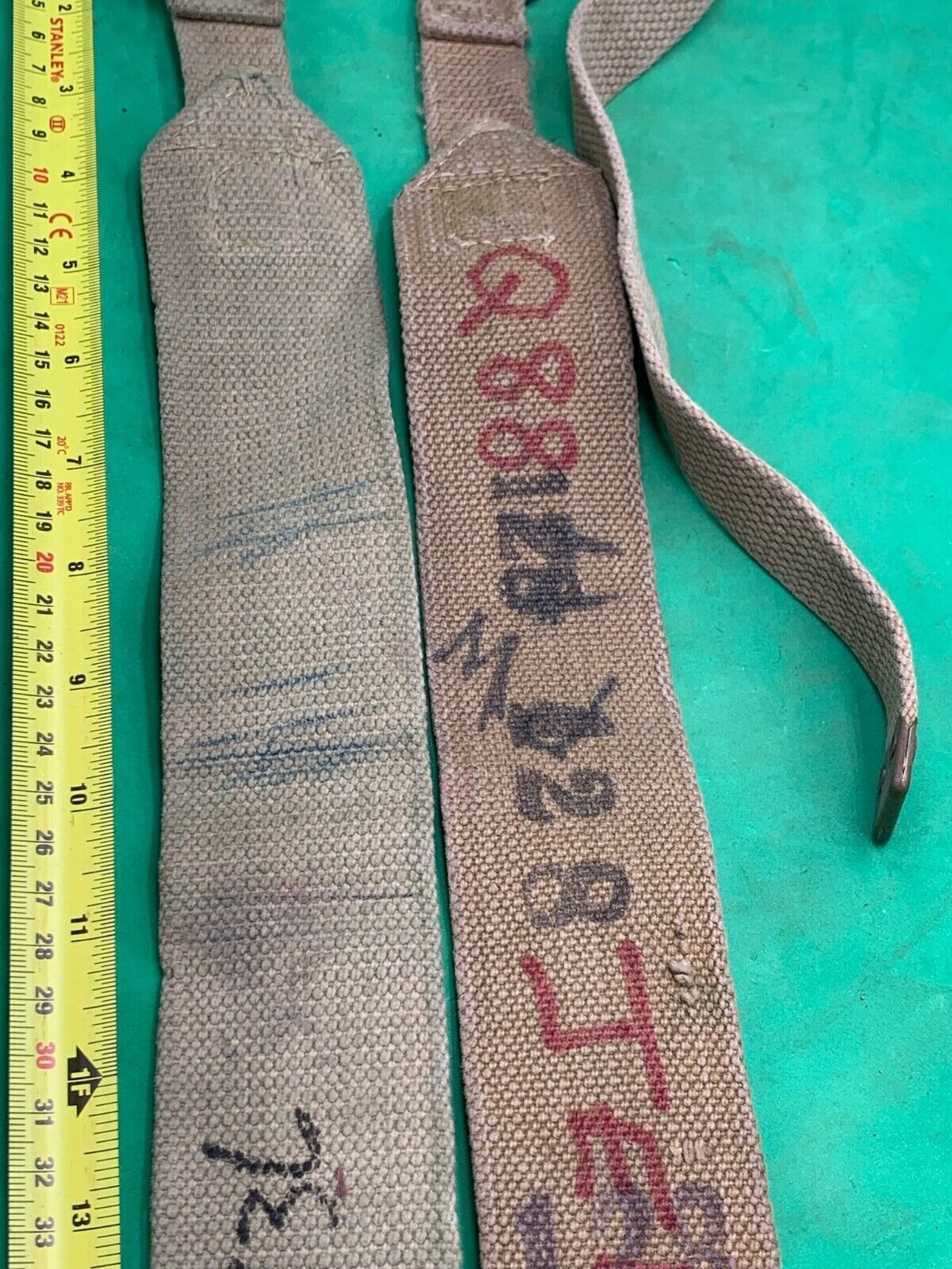 Original WW2 Pattern British Army L Straps Pair - 37 Pattern Webbing Haversack - The Militaria Shop