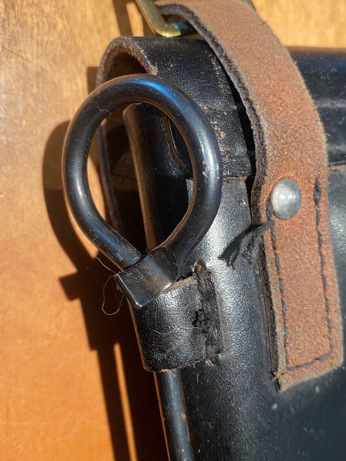 Soviet Russian Navy Officer Makarov PM Holster, + cleaning rod in black leather - The Militaria Shop