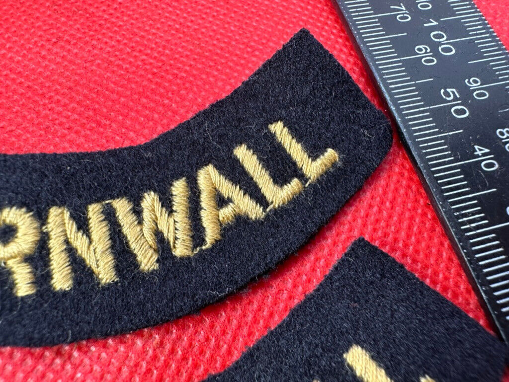 Original WW2 British Home Front Civil Defence Cornwall Shoulder Titles - The Militaria Shop