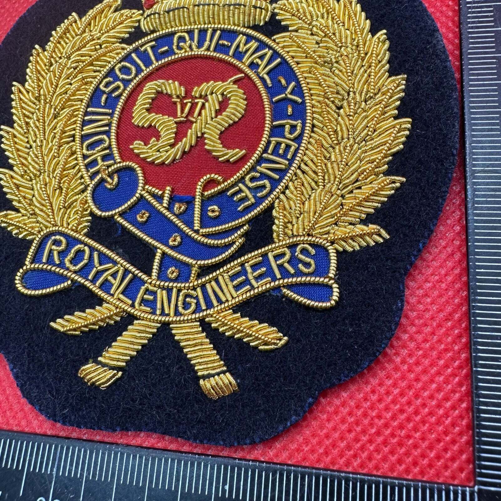 British Army Bullion Embroidered Blazer Badge - Royal Engineers - King's Cr - The Militaria Shop