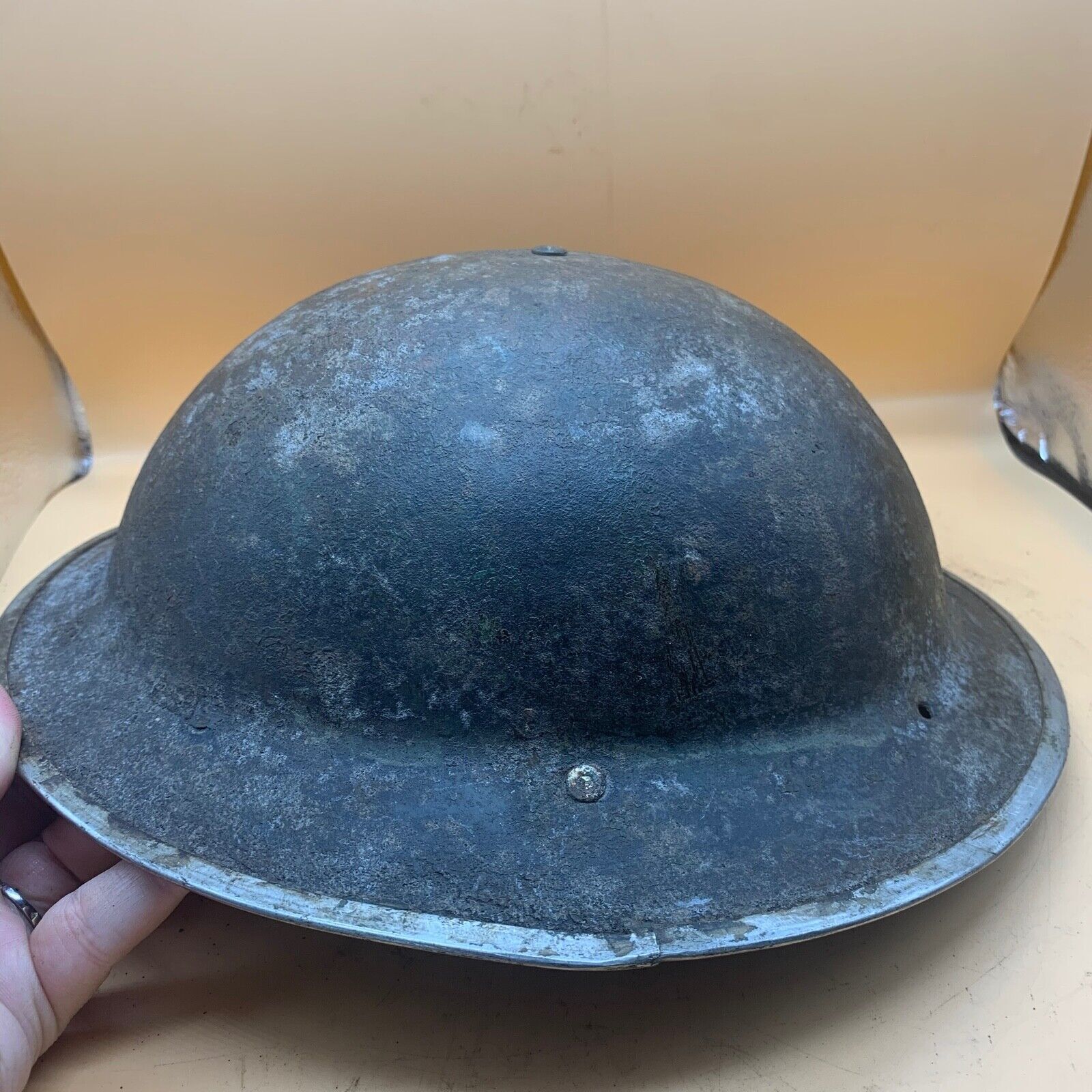 Original WW2 South African Army Mk2 Brodie Helmet - British Style Combat Helmet - The Militaria Shop