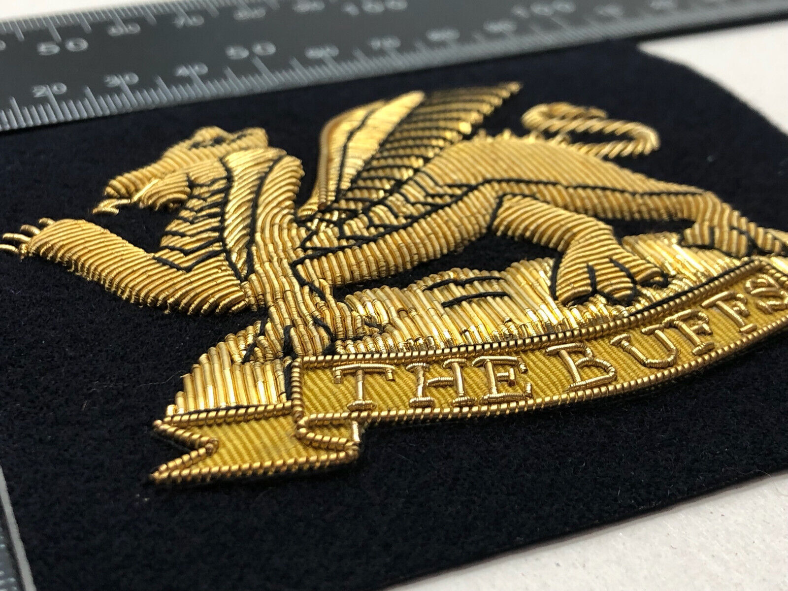 British Army Bullion Embroidered Blazer Badge - Royal East Kent - The Buffs - The Militaria Shop