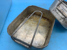 Original WW2 British Army Soldiers Mess Tin Set - Two Piece - Fold Out Handles - The Militaria Shop