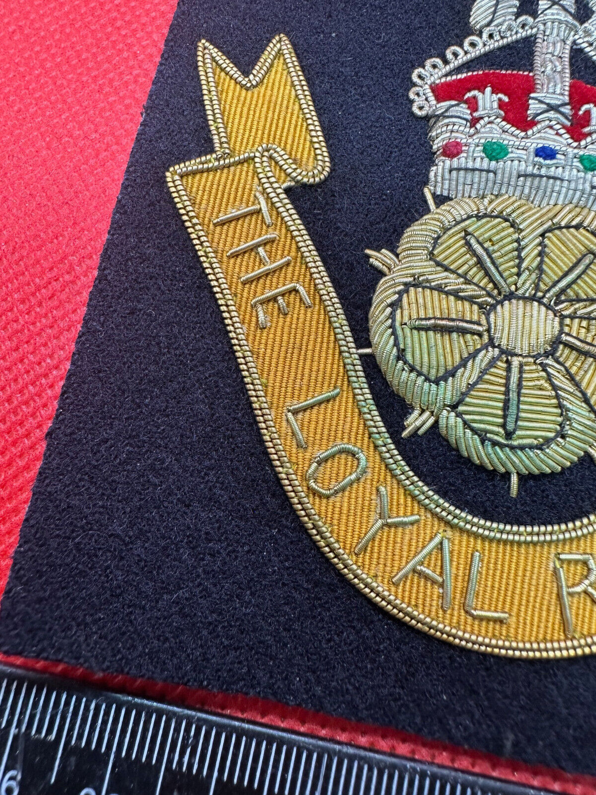British Army Bullion Embroidered Blazer Badge - The Loyal Regiment - Kings Crown - The Militaria Shop