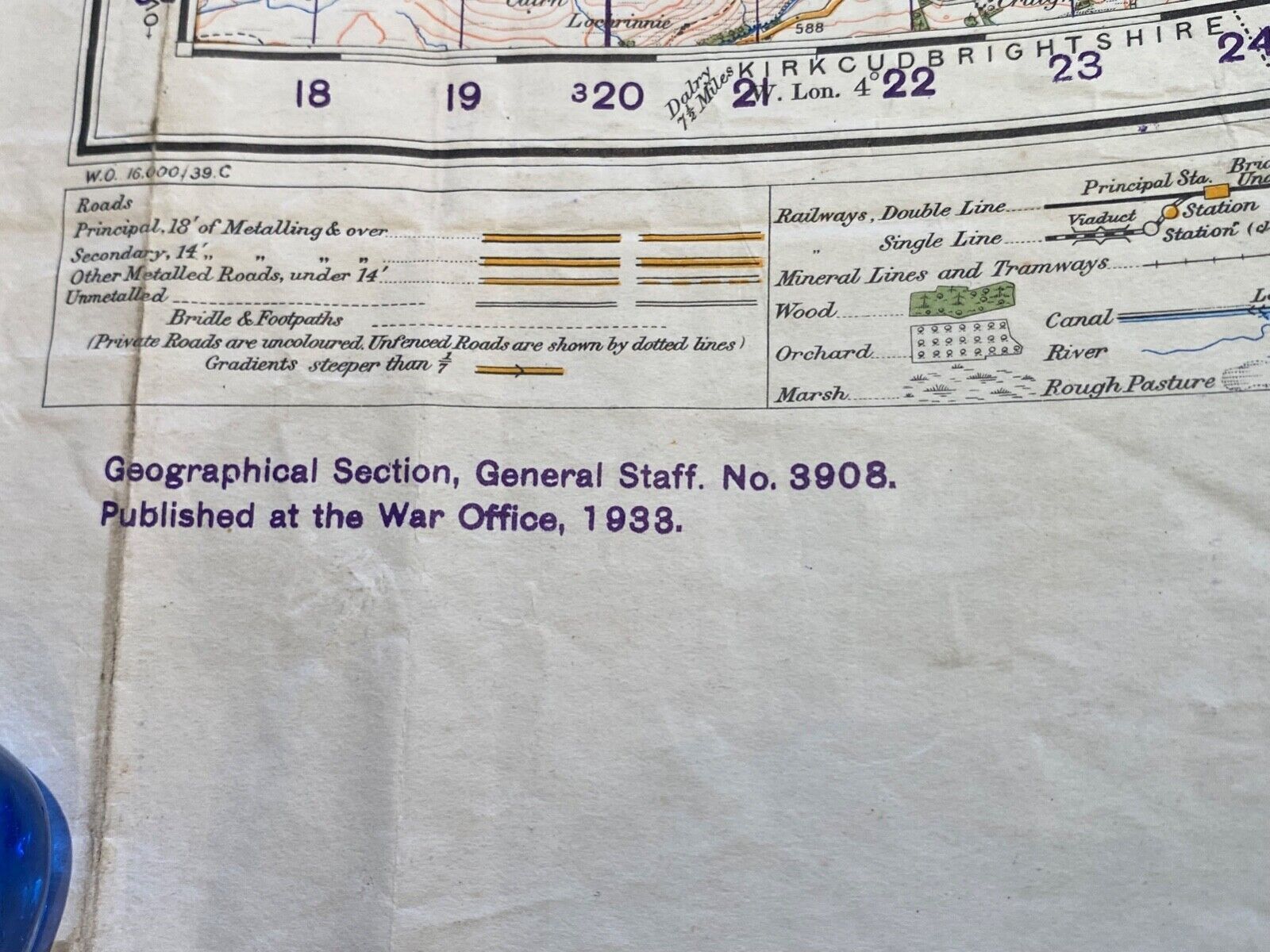 WW2 British Army 1933 MILITARY EDITION General Staff map NITHSDALE & MOFFAT. - The Militaria Shop