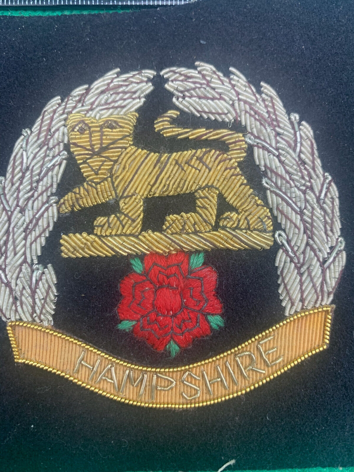 British Army Bullion Embroidered Blazer Badge - Hampshire Regiment - The Militaria Shop