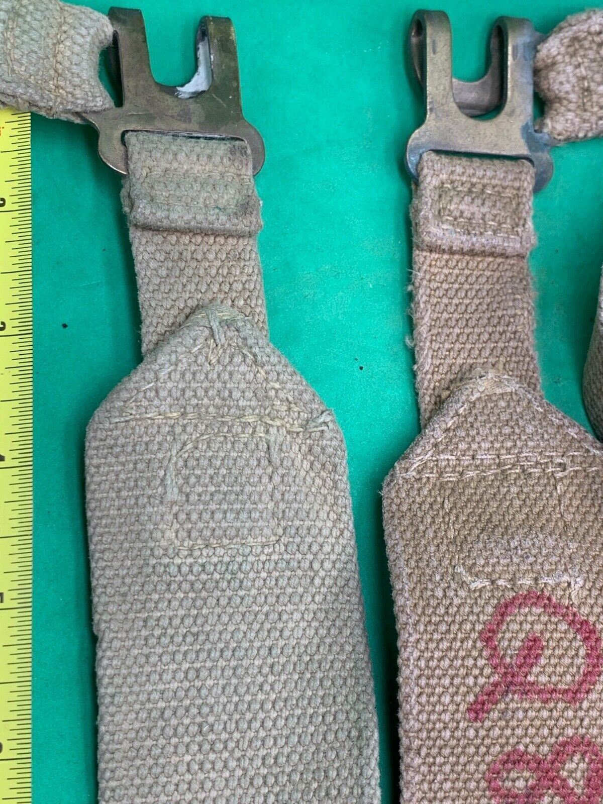 Original WW2 Pattern British Army L Straps Pair - 37 Pattern Webbing Haversack - The Militaria Shop