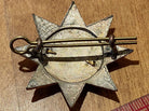 British Army KC Musicians white metal & gilt cap dress uniform cap badge. - The Militaria Shop