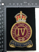 British Army Bullion Embroidered Blazer Badge - 4th Queen's Own Hussars - The Militaria Shop