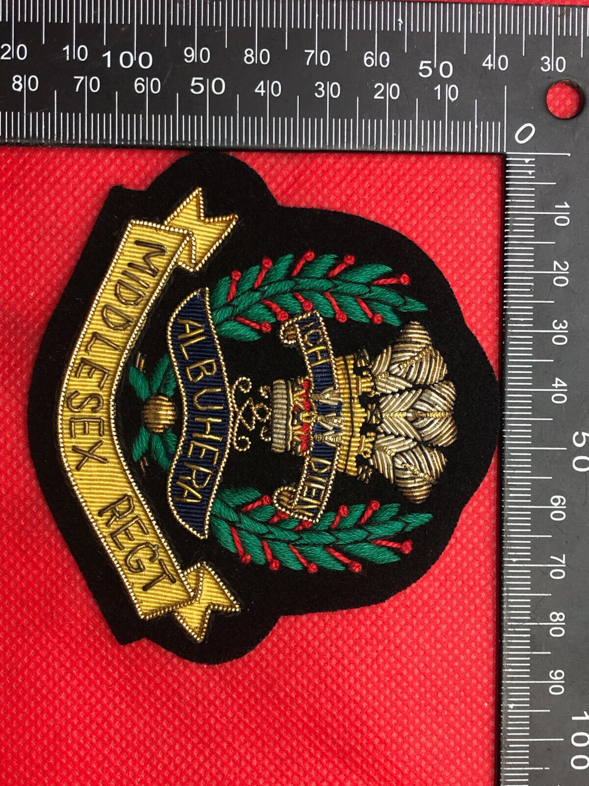 British Army Bullion Embroidered Blazer Badge - Middlesex Regiment - The Militaria Shop