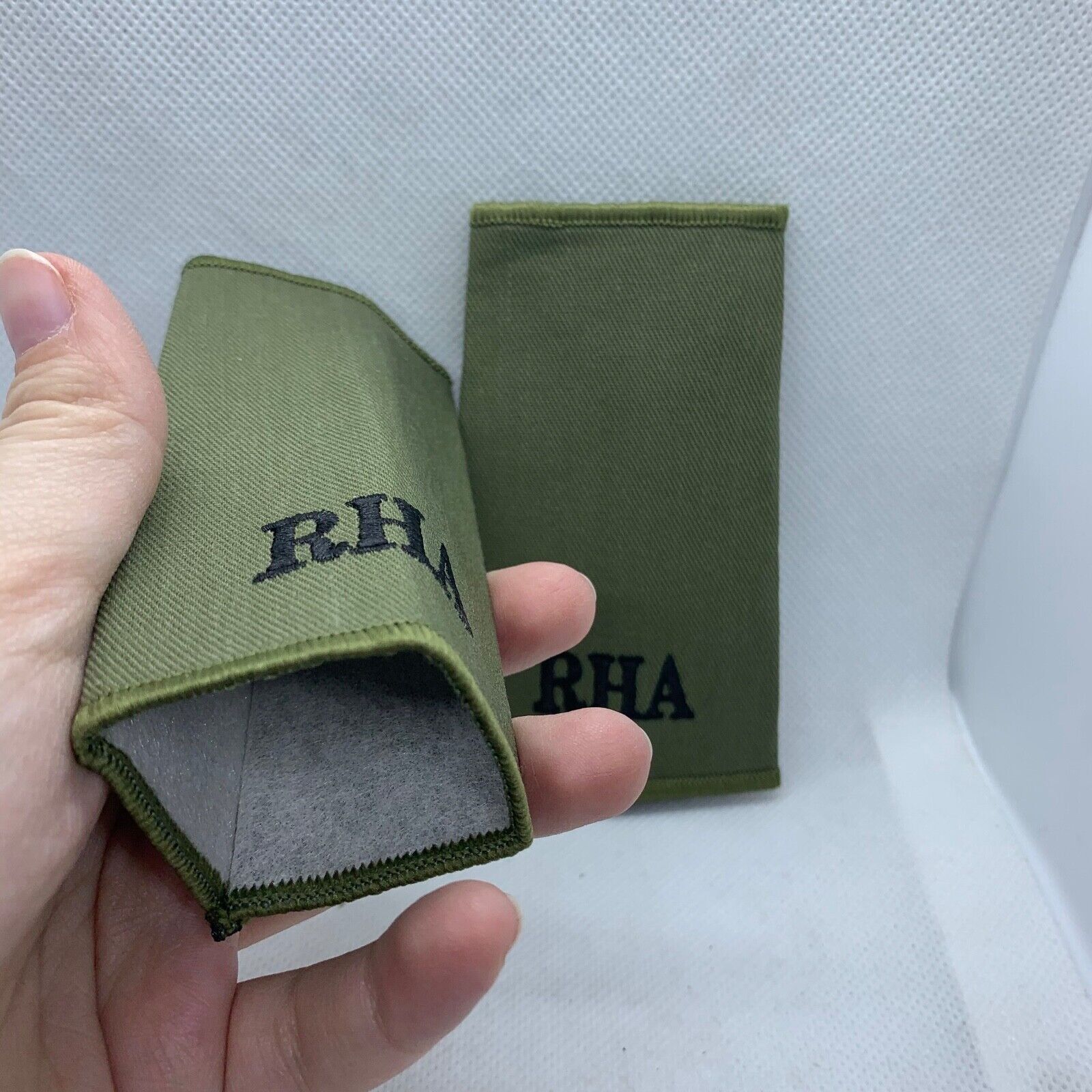 RHA Royal Horse OD Green Rank Slides / Epaulette Pair Genuine British Army - NEW - The Militaria Shop