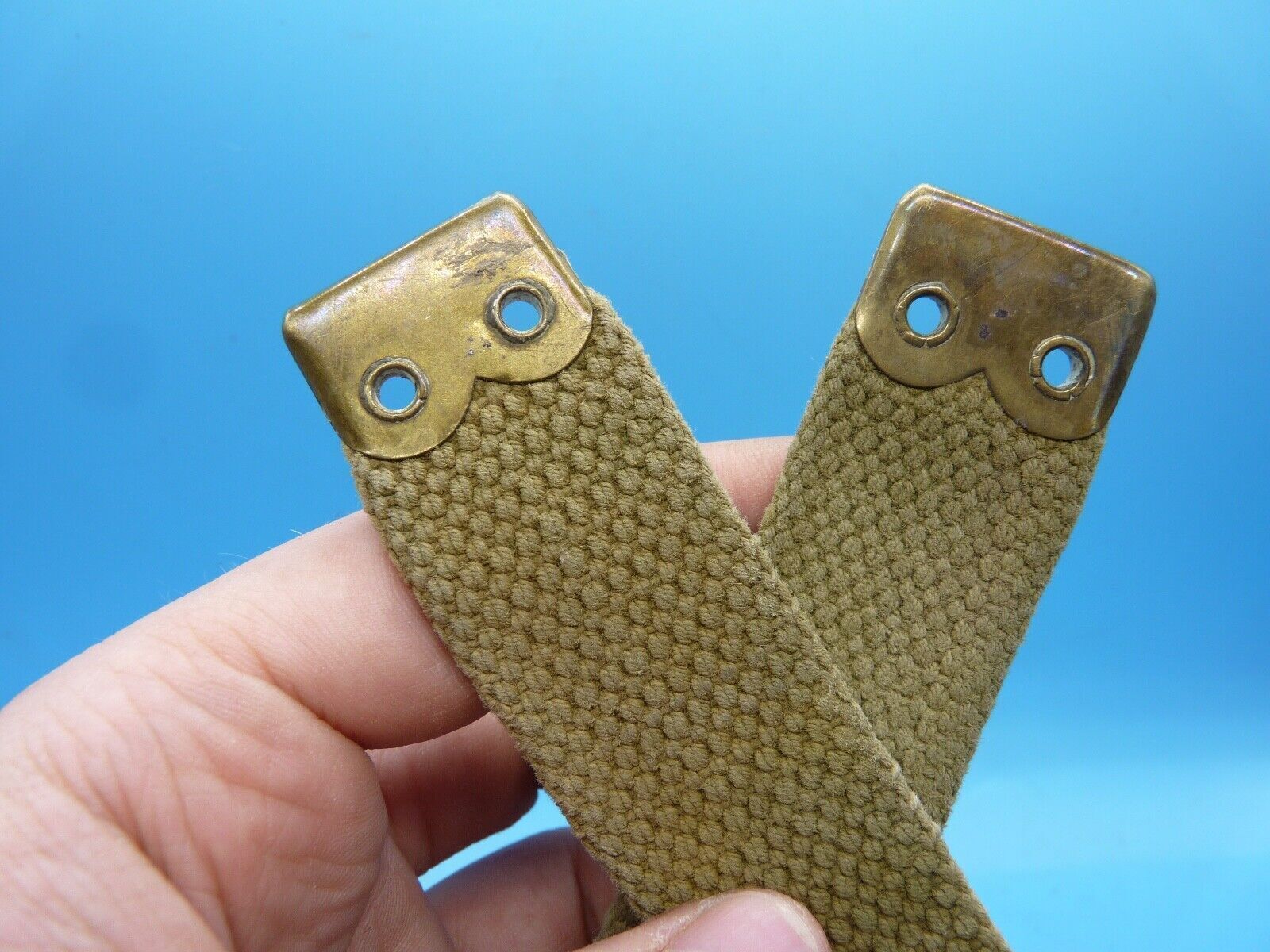 Original WW2 British Army 37 Pattern Canvass Shoulder Strap / Cross Strap - The Militaria Shop