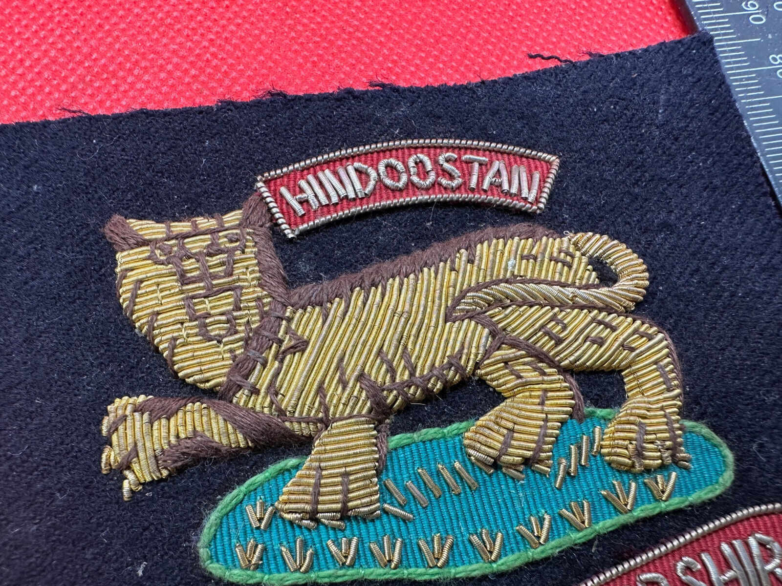 British Army Bullion Embroidered Blazer Badge - Royal Leicestershire -Hindoostan - The Militaria Shop