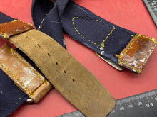 Load image into Gallery viewer, WW2 British Army Hussars Blue Canvas and Leather Belt with Fittings - The Militaria Shop
