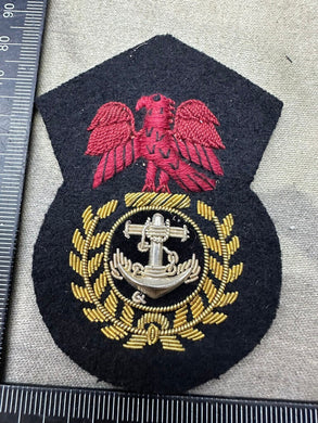 Nigerian Navy Chief Petty Officers Bullion Embroidered Cap Badge - The Militaria Shop