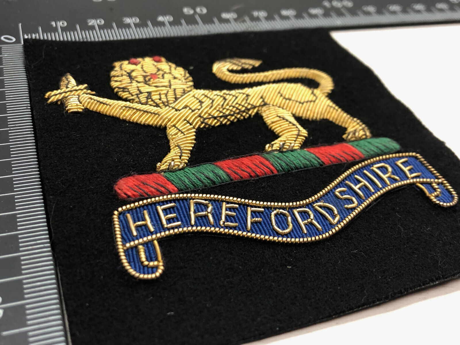 British Army Bullion Embroidered Blazer Badge - Herefordshire Regiment - The Militaria Shop
