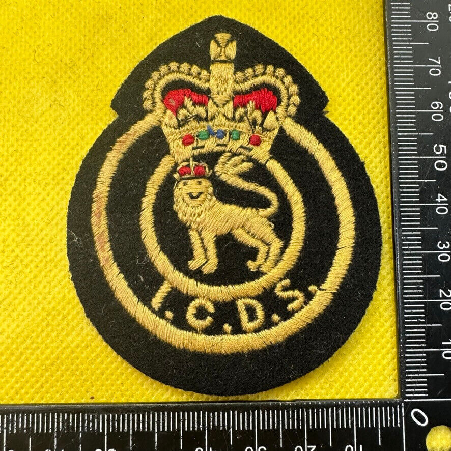 Original British Home Front Industrial Civil Defence Service I.C.D.S Queen Crown - The Militaria Shop