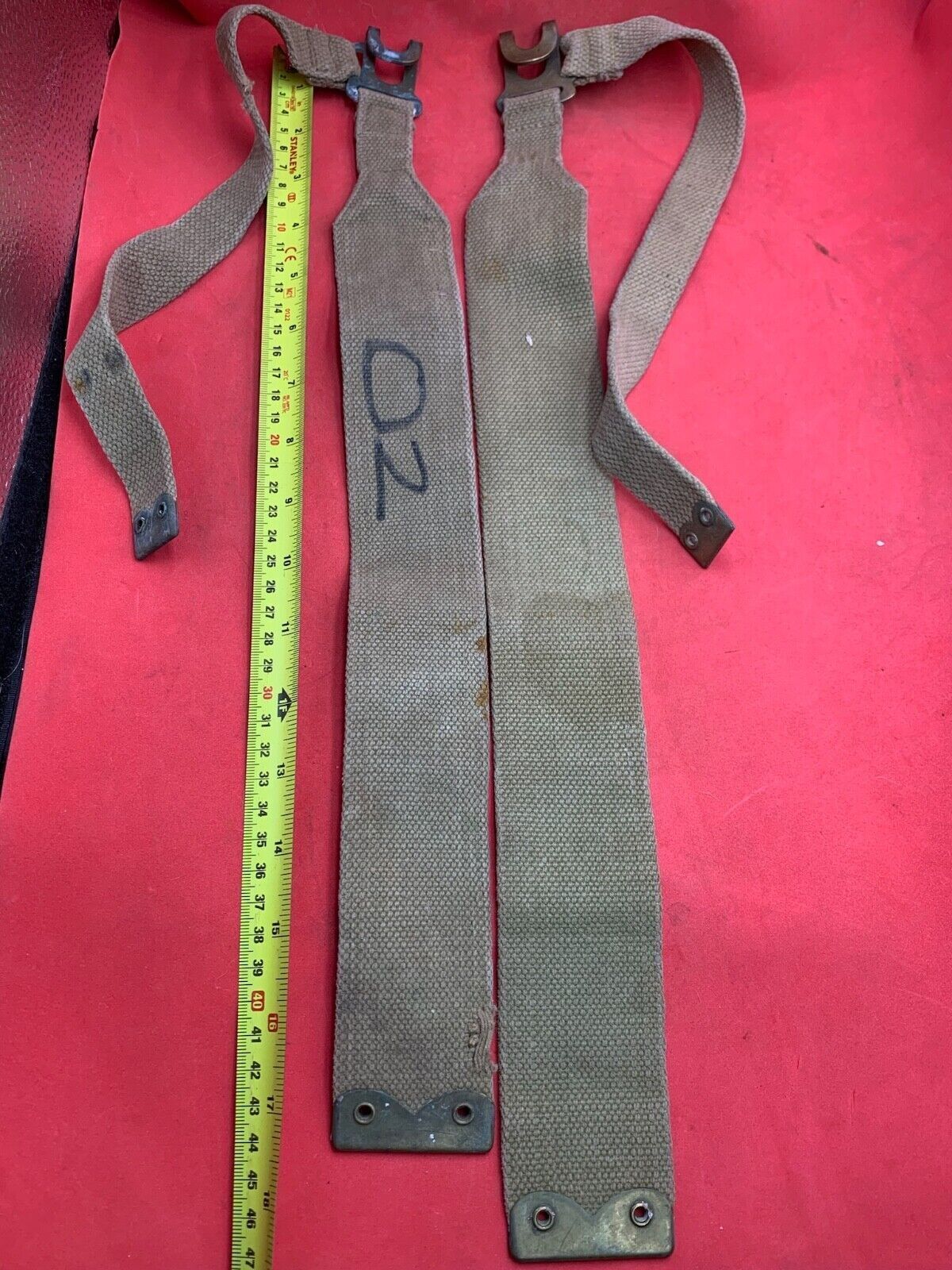 Original WW2 Pattern British Army L Straps Pair - 37 Pattern Webbing Haversack - The Militaria Shop