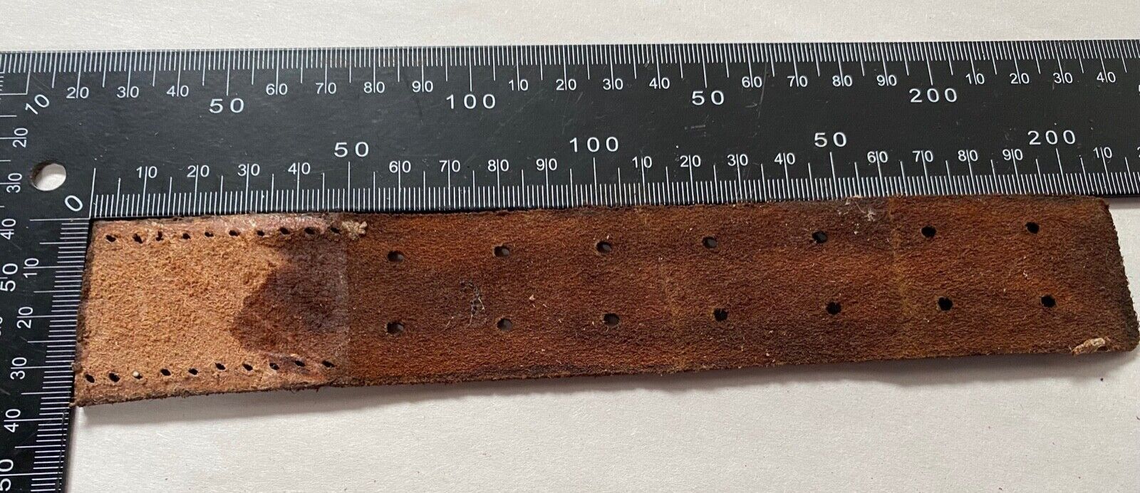 WW2 German Army belt leather fastening strip. Black leather reproduction. - The Militaria Shop