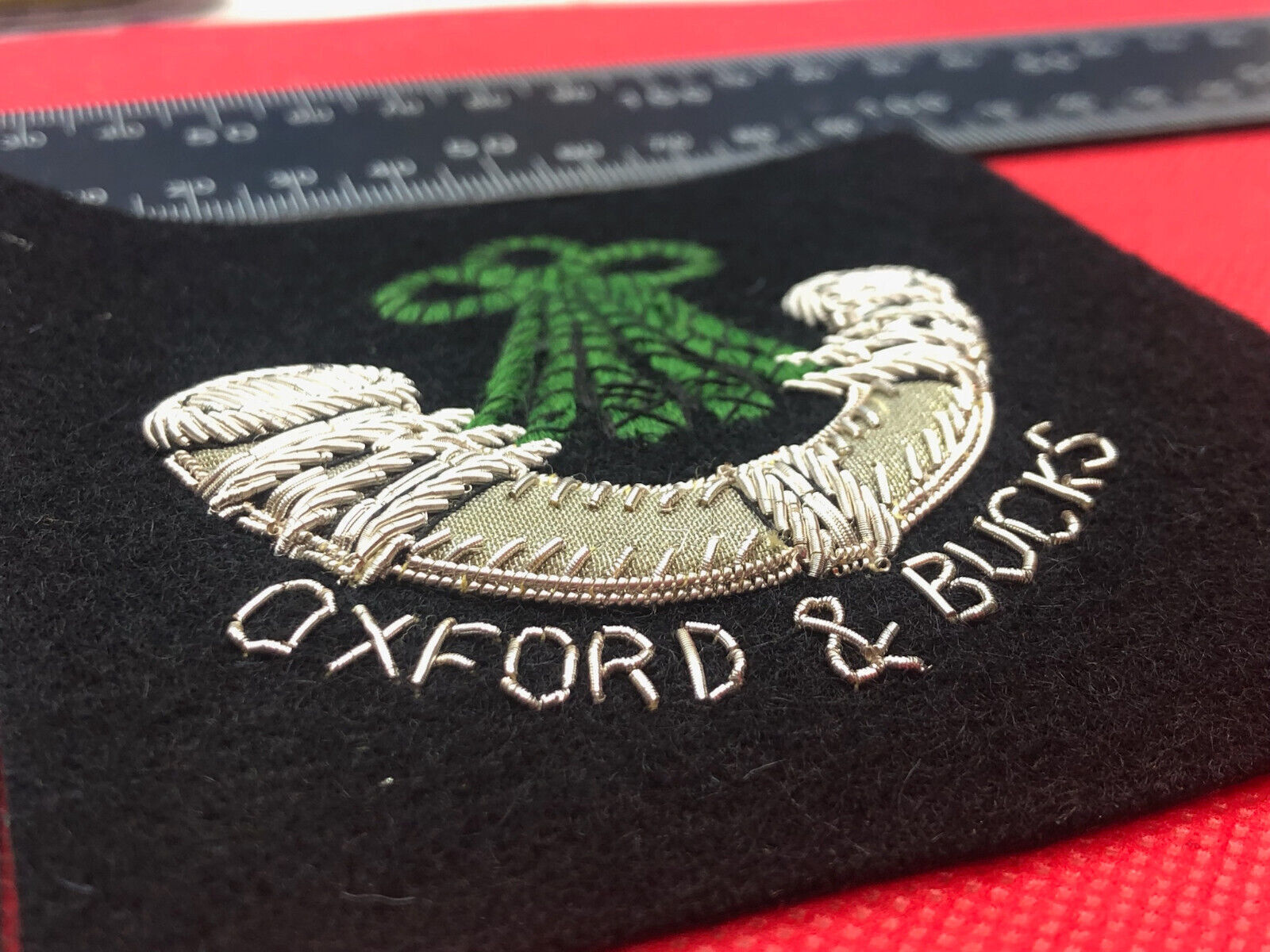 British Army Bullion Embroidered Blazer Badge - Oxs & Bucks - Oxford & B - The Militaria Shop