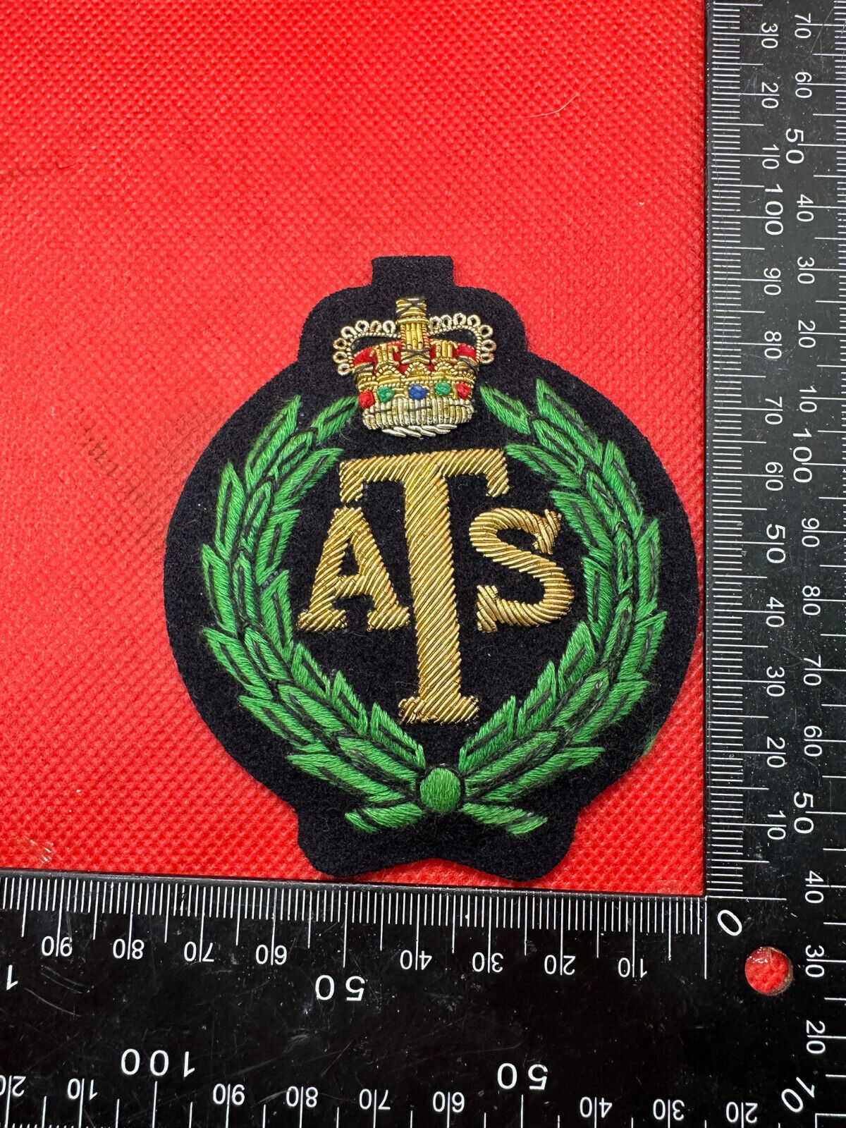 British Army Bullion Embroidered Blazer Badge - ATS - Auxiliary Territorial Serv - The Militaria Shop