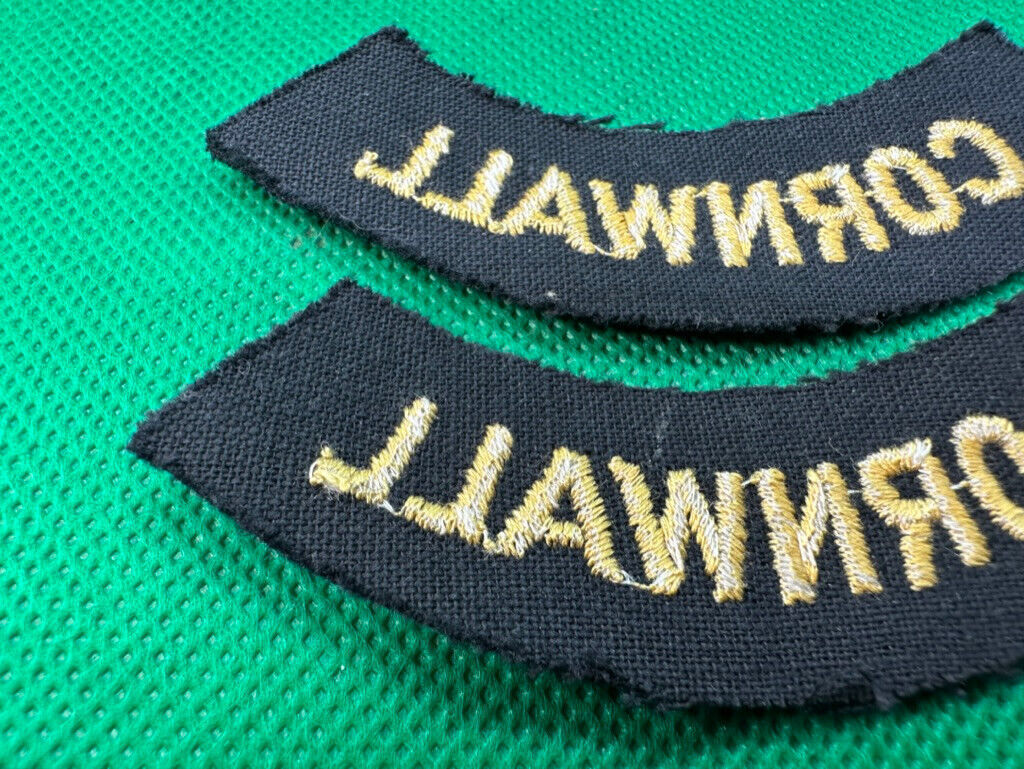 Original WW2 British Home Front Civil Defence Cornwall Shoulder Titles - The Militaria Shop