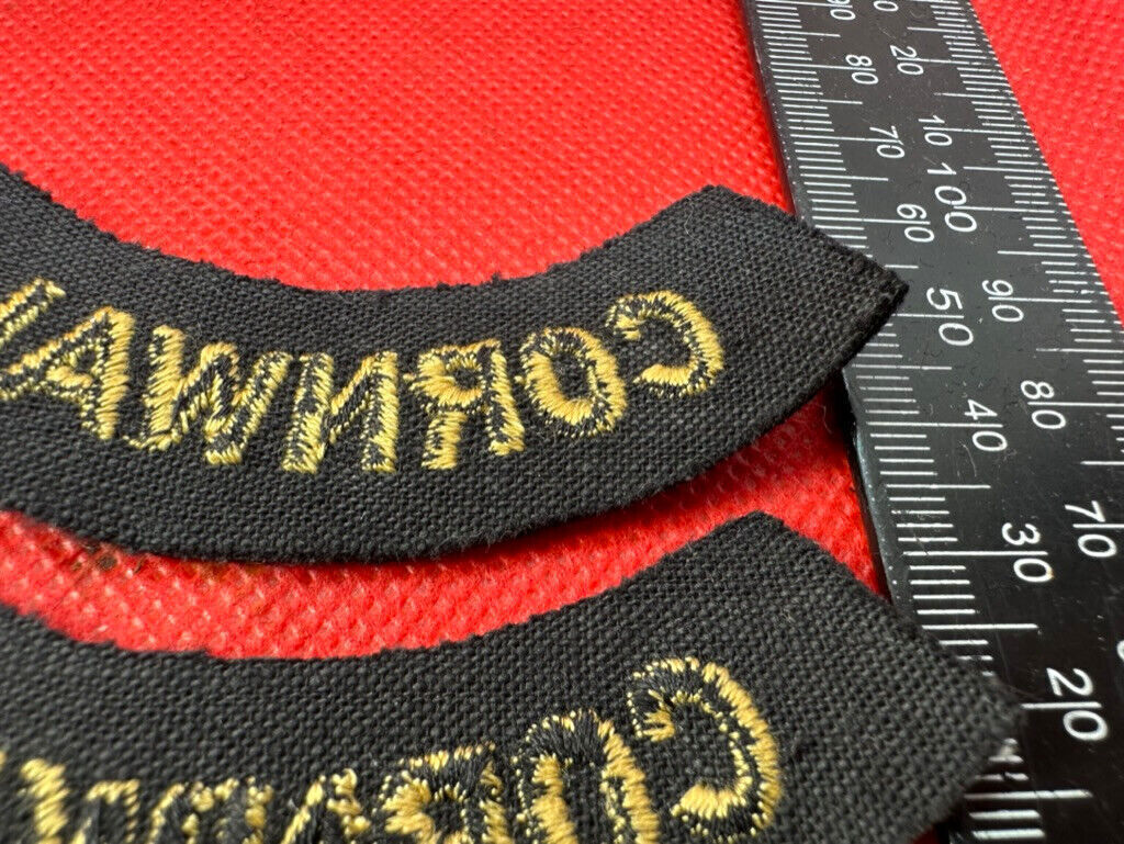 Original WW2 British Home Front Civil Defence Cornwall Shoulder Titles - The Militaria Shop
