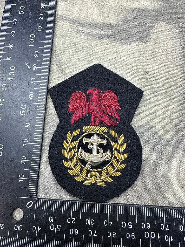 Nigerian Navy Chief Petty Officers Bullion Embroidered Cap Badge - The Militaria Shop