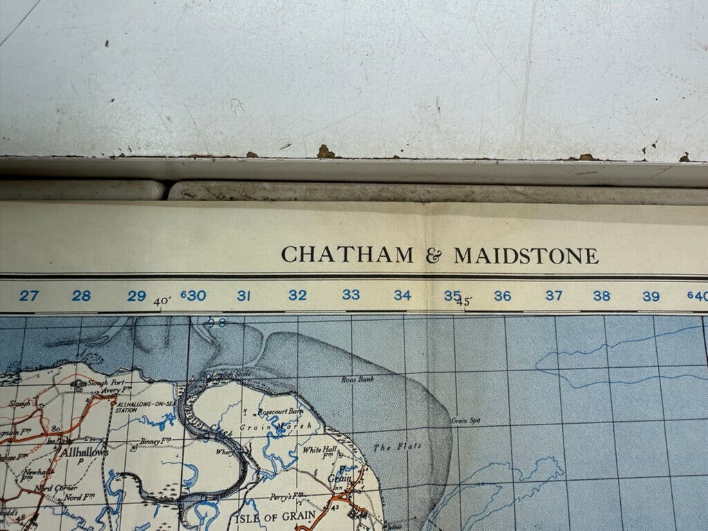 Original WW2 British Army OS Map of England - War Office - Chatham & Maidsto - The Militaria Shop