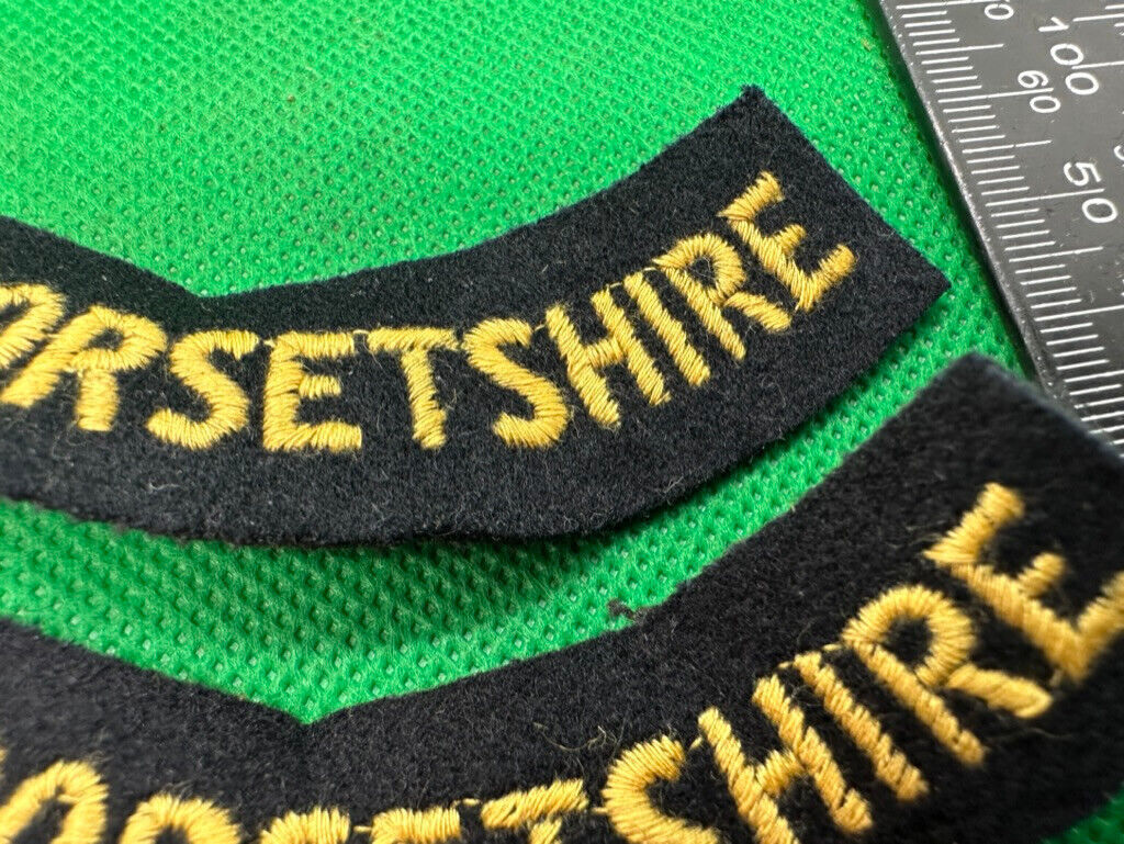 Original WW2 British Home Front Civil Defence Dorsetshire Shoulder Titles - The Militaria Shop