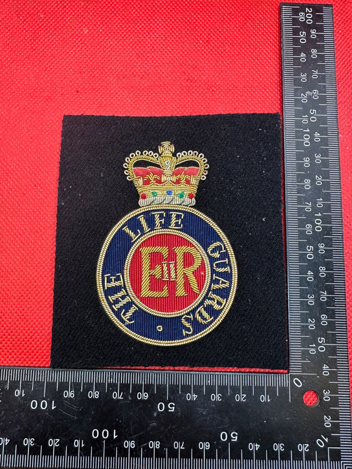 British Army Bullion Embroidered Blazer Badge - The Life Guards - Queen's C - The Militaria Shop