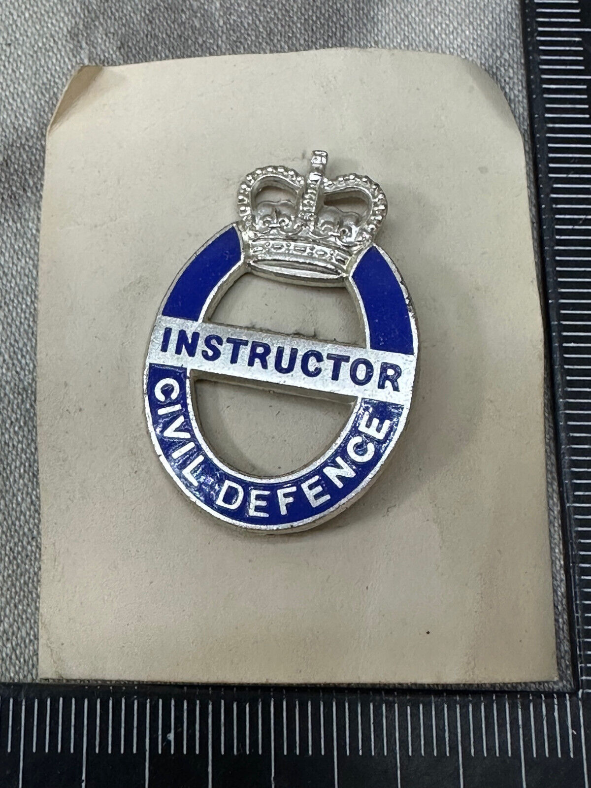 Original British Civil Defence Instructor Button Hole / Lapel Badge - Unissued - The Militaria Shop