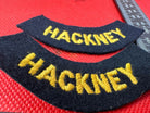 Original WW2 British Home Front Civil Defence Hackney Shoulder Titles - The Militaria Shop