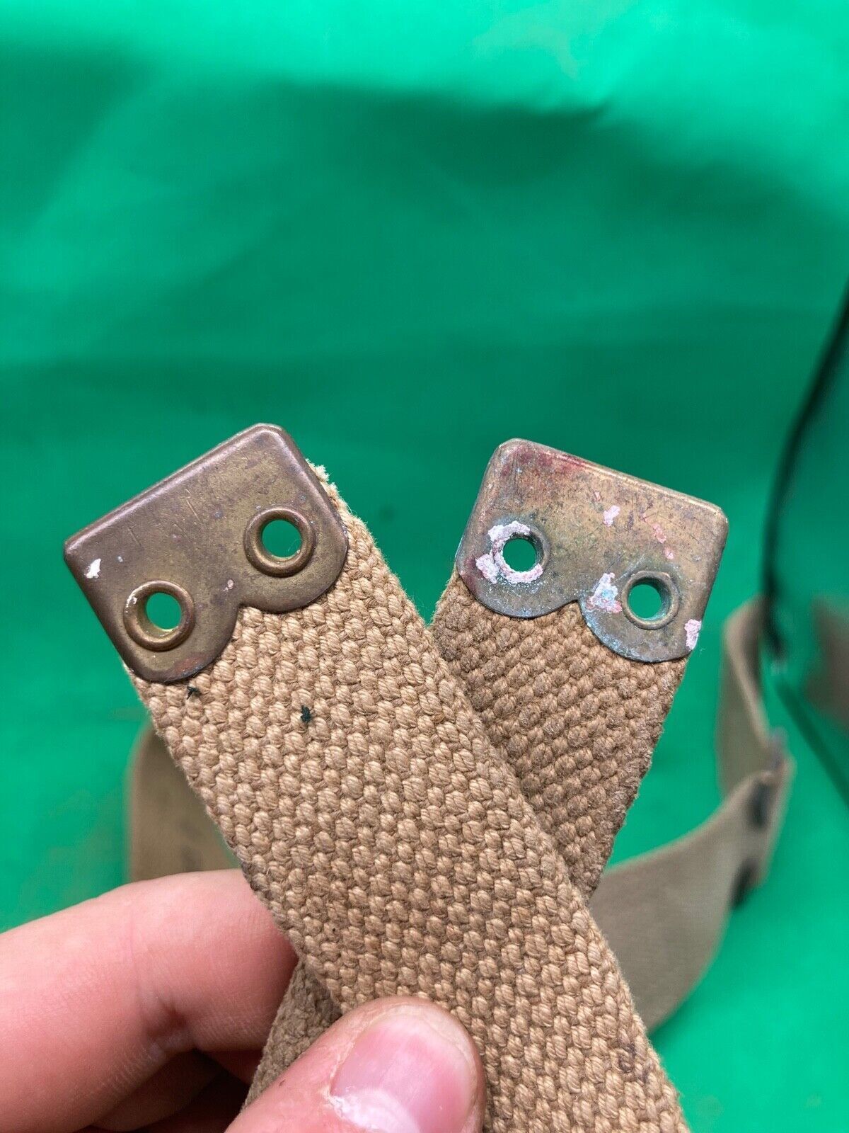 Original WW2 Pattern British Army L Straps Pair - 37 Pattern Webbing Haversack - The Militaria Shop