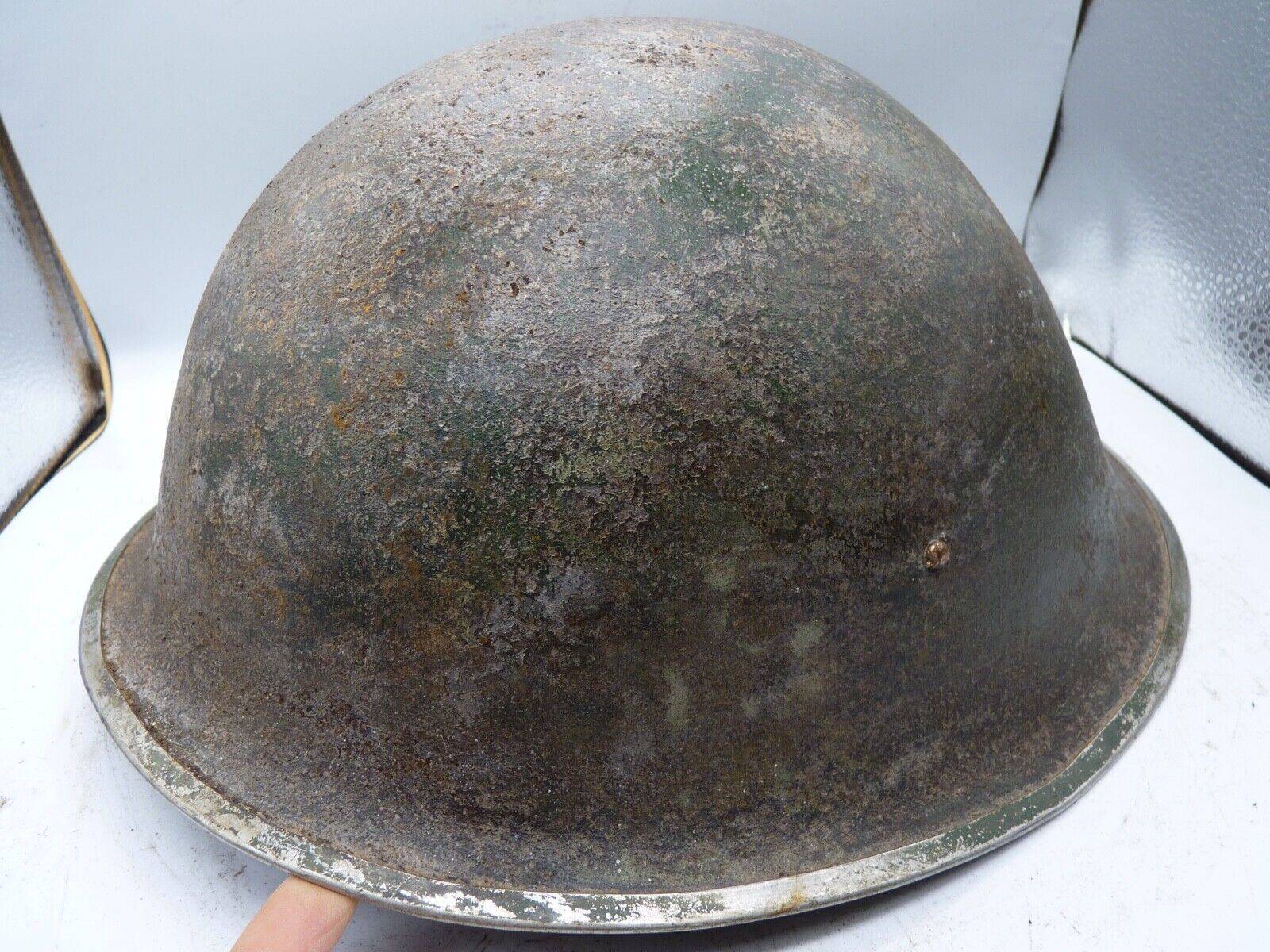 Original WW2 British / Canadian Army Mk3 High Rivet Turtle Army Combat Helmet - The Militaria Shop
