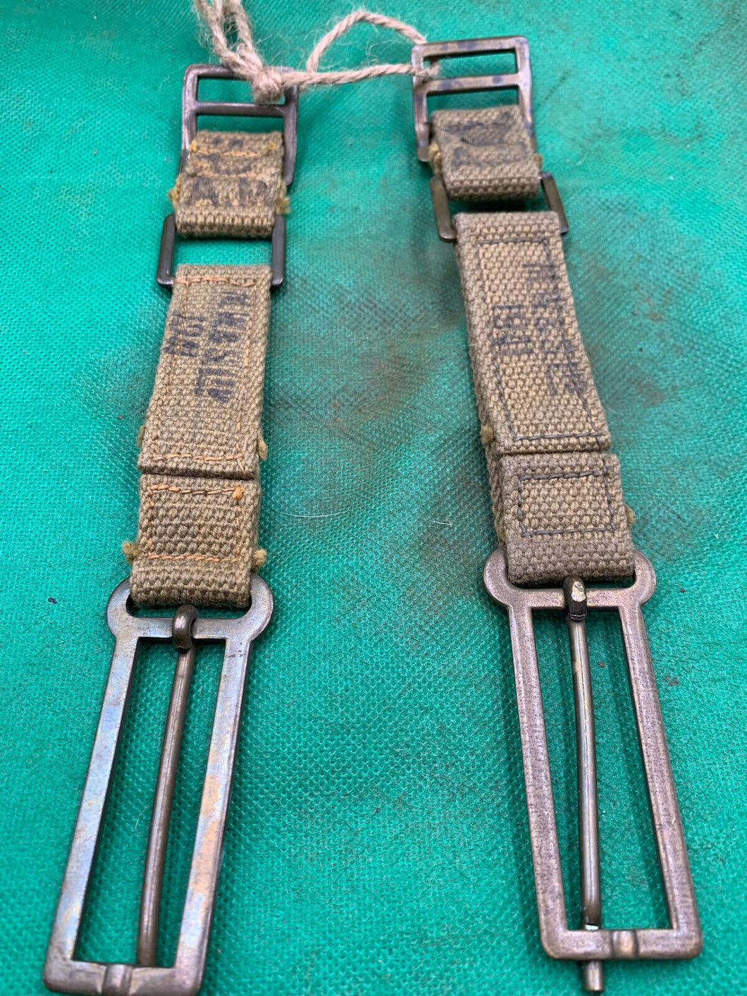 Original WW2 British Army 37 Pattern Brace Adaptors Pair - 1941 Dated - The Militaria Shop
